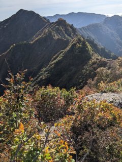 中光明山の稜線